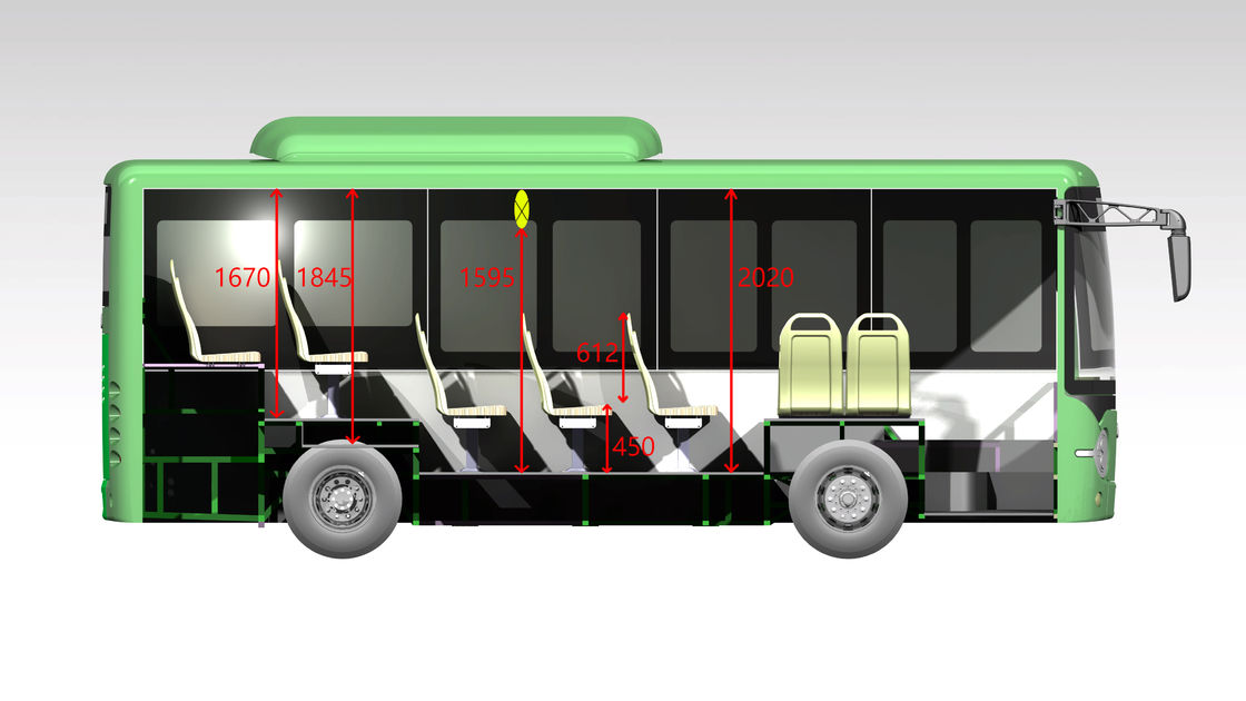 Batería transporte eléctrico los 6.6m de 122,2 KVH Mini Buses For Eco Friendly