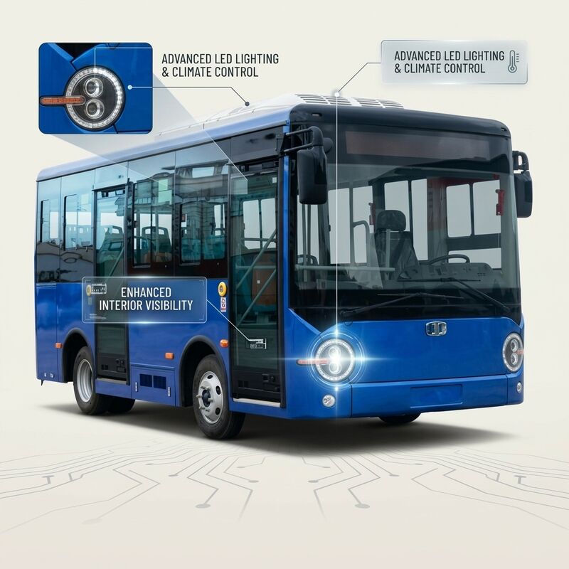 Autobús eléctrico puro de 6 metros y 16 asientos con batería de 95,25 kWh y rango de 180 km para transporte público
