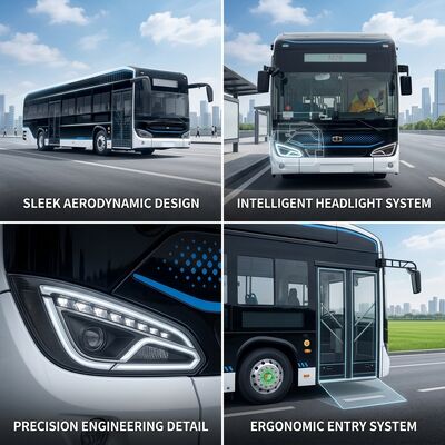 Autobús urbano eléctrico de 12 metros de piso bajo. Batería LFP de alta capacidad. Rango de 300 km. Solución de transporte público OEM.