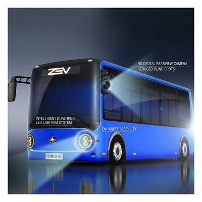6.6m Autobuses eléctricos puros Mini Bus de la ciudad Autobuses cero para el transporte público 16 asientos
